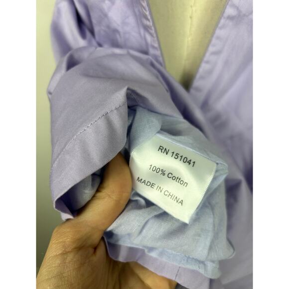 O.P.T. Didi Empire Waist Bow Puff Sleeve Mini Dress Lilac Small Holiday Coquette - Picture 6 of 7